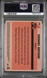 2018 Topps Silver Pack 1983 Chrome Promo 145 Shohei Ohtani PSA 9