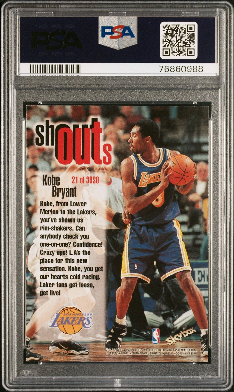 1998 Hoops Shout Outs 21 Kobe Bryant PSA 9