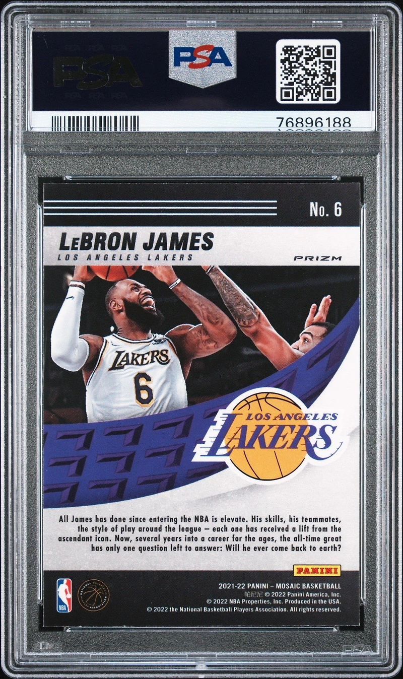 2021 Panini Mosaic Elevate 6 Lebron James Green Mosaic PSA 10
