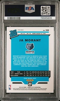 2019 Panini Donruss Optic 168 Ja Morant Fanatics-green Wave PSA 10