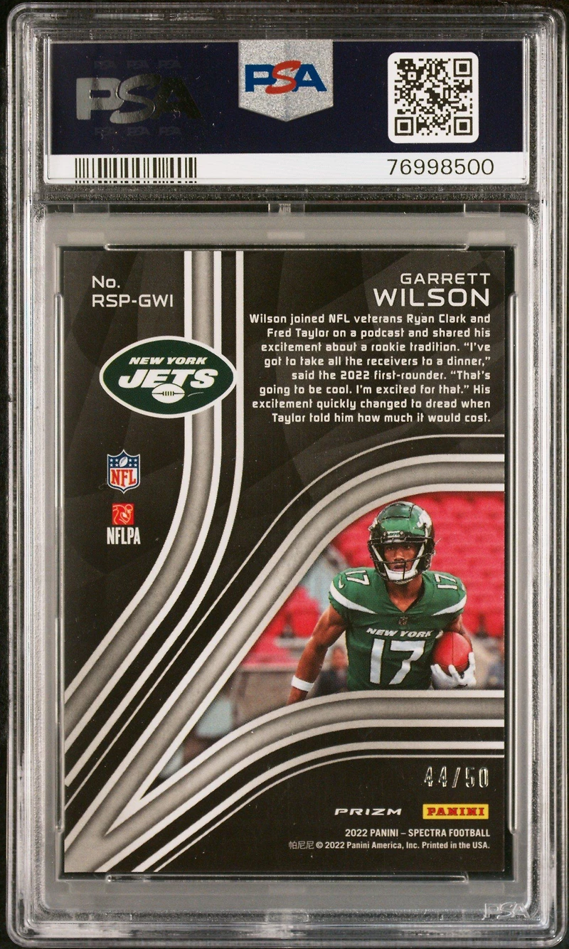 2022 Panini Spectra Rookie Spectris Rspgwi Garrett Wilson Interstellar PSA 9