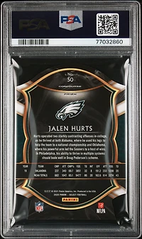 2020 Panini Select 50 Jalen Hurts Die-cut Orange Prizm PSA 9