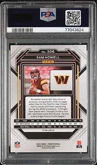 2022 Panini Prizm 306 Sam Howell Silver Prizm PSA 10