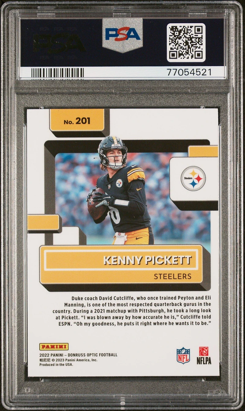 2022 Panini Donruss Optic 201 Kenny Pickett PSA 10