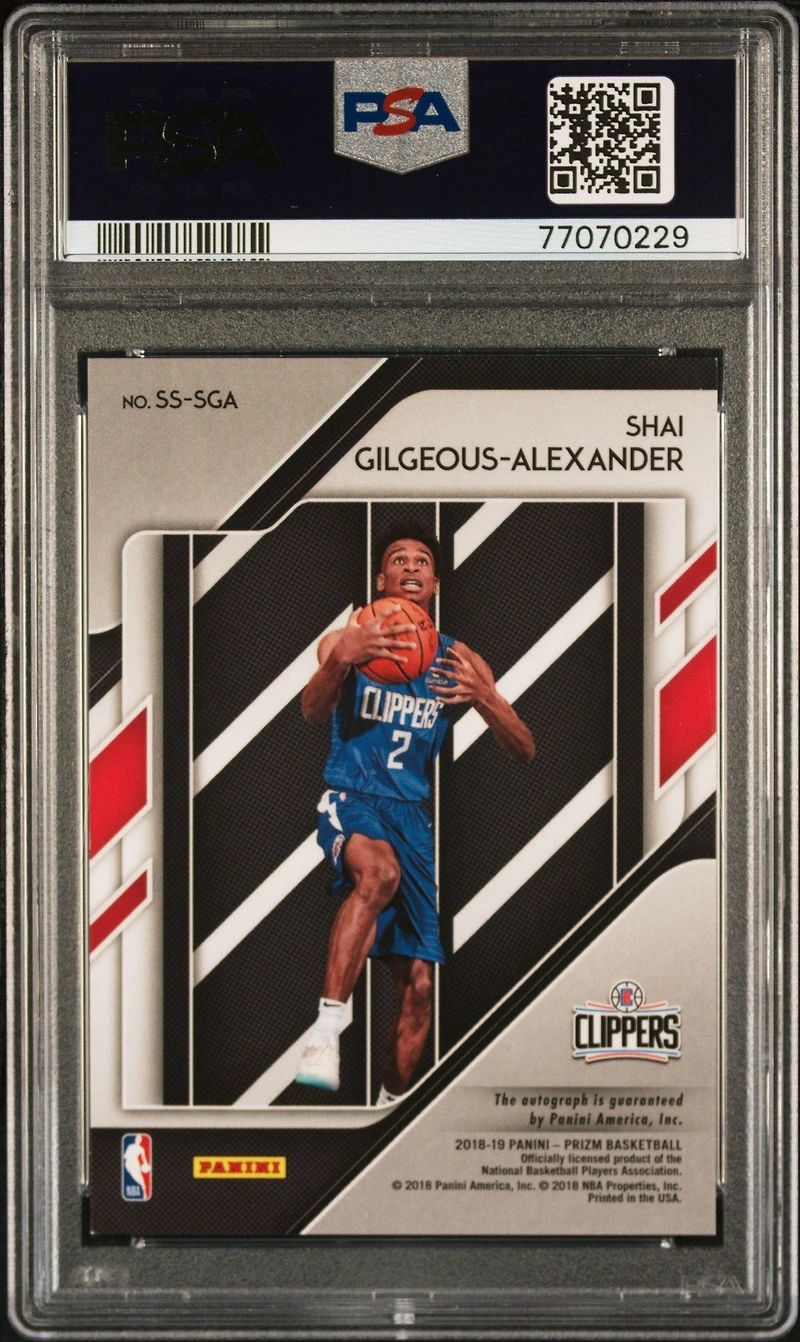 2018 Panini Prizm Sensational Signatures Sssga Shai Gilgeous-alexander PSA 9