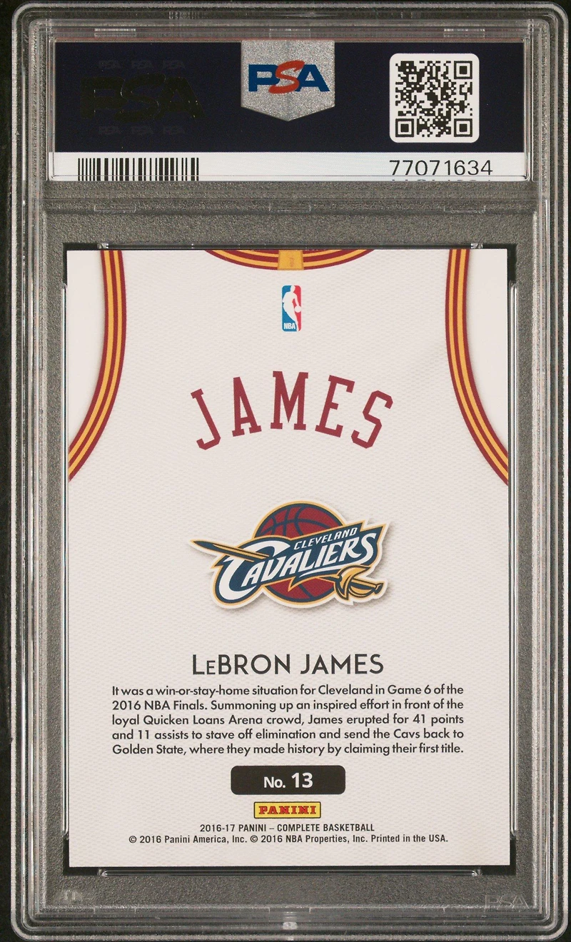 2016 Panini Complete Home 13 Lebron James PSA 10