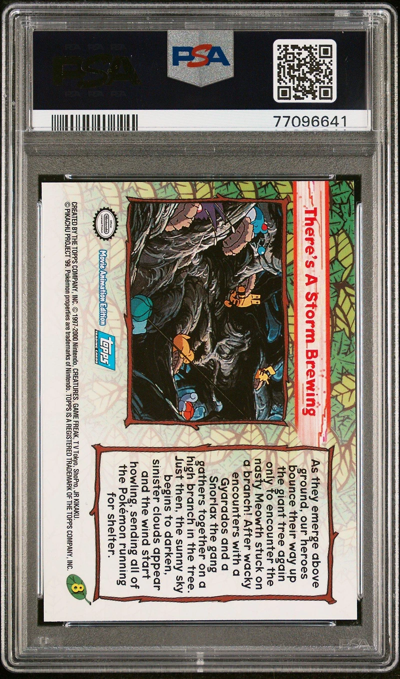 2000 Topps Pokemon The Movie 2000 8 There's A Storm Brewing PSA 9