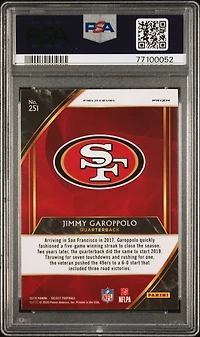 2019 Panini Select 251 Jimmy Garoppolo Cosmic Prizm PSA 10