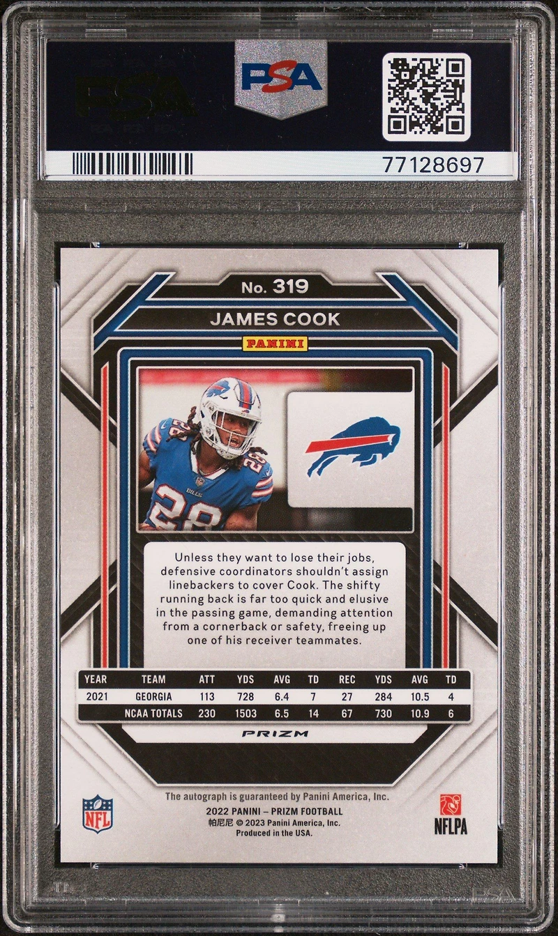 2022 Panini Prizm 319 James Cook PSA 9
