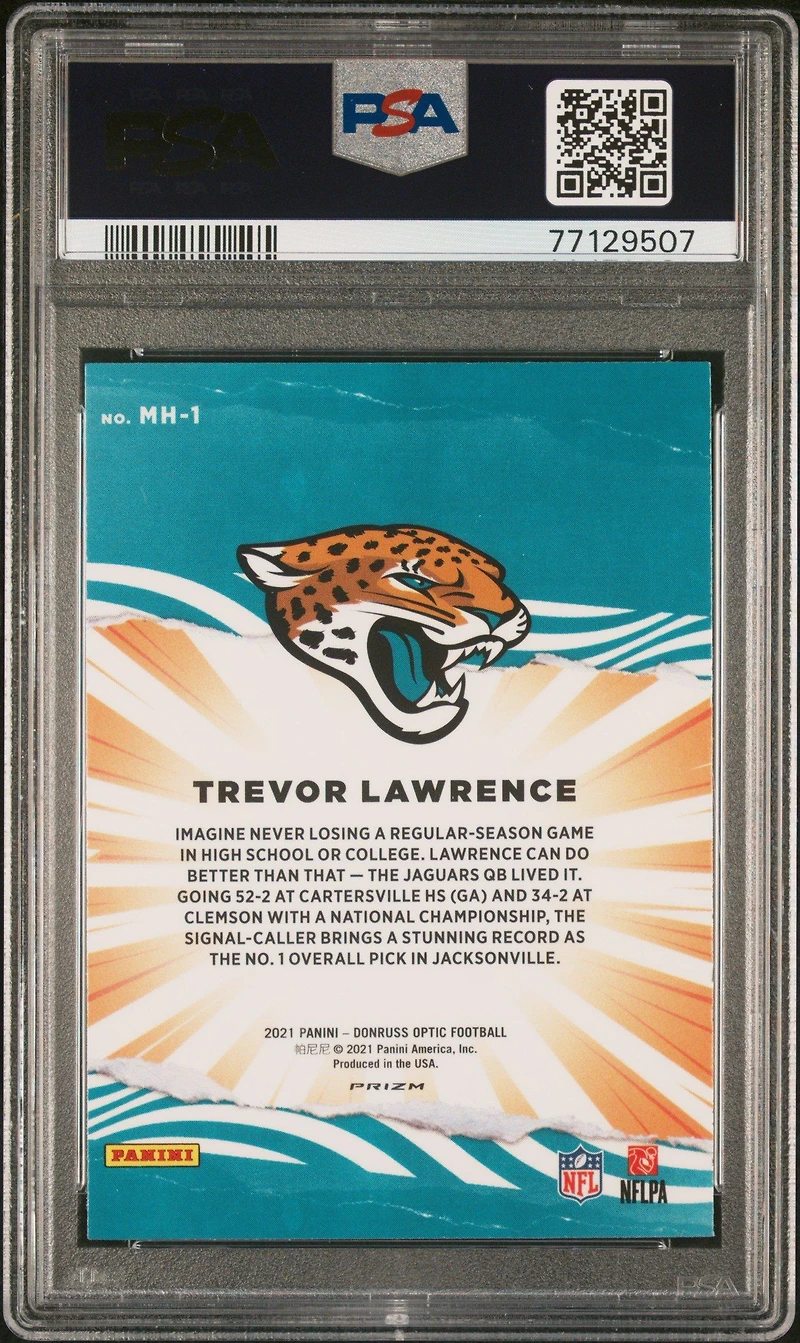 2021 Panini Donruss Optic My House! Mh1 Trevor Lawrence PSA 10
