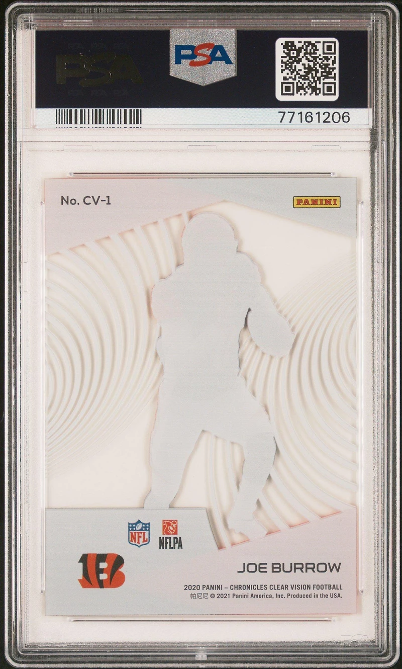 2020 Panini Chronicles Clear Vision Rookies Cv1 Joe Burrow PSA 10