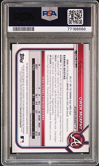 2022 Bowman Draft Chrome Draft Pick Autographs Cdaom Owen Murphy Purple Refractor PSA 9