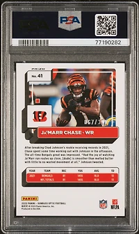 2022 Panini Donruss Optic 41 Ja'marr Chase Wave PSA 9