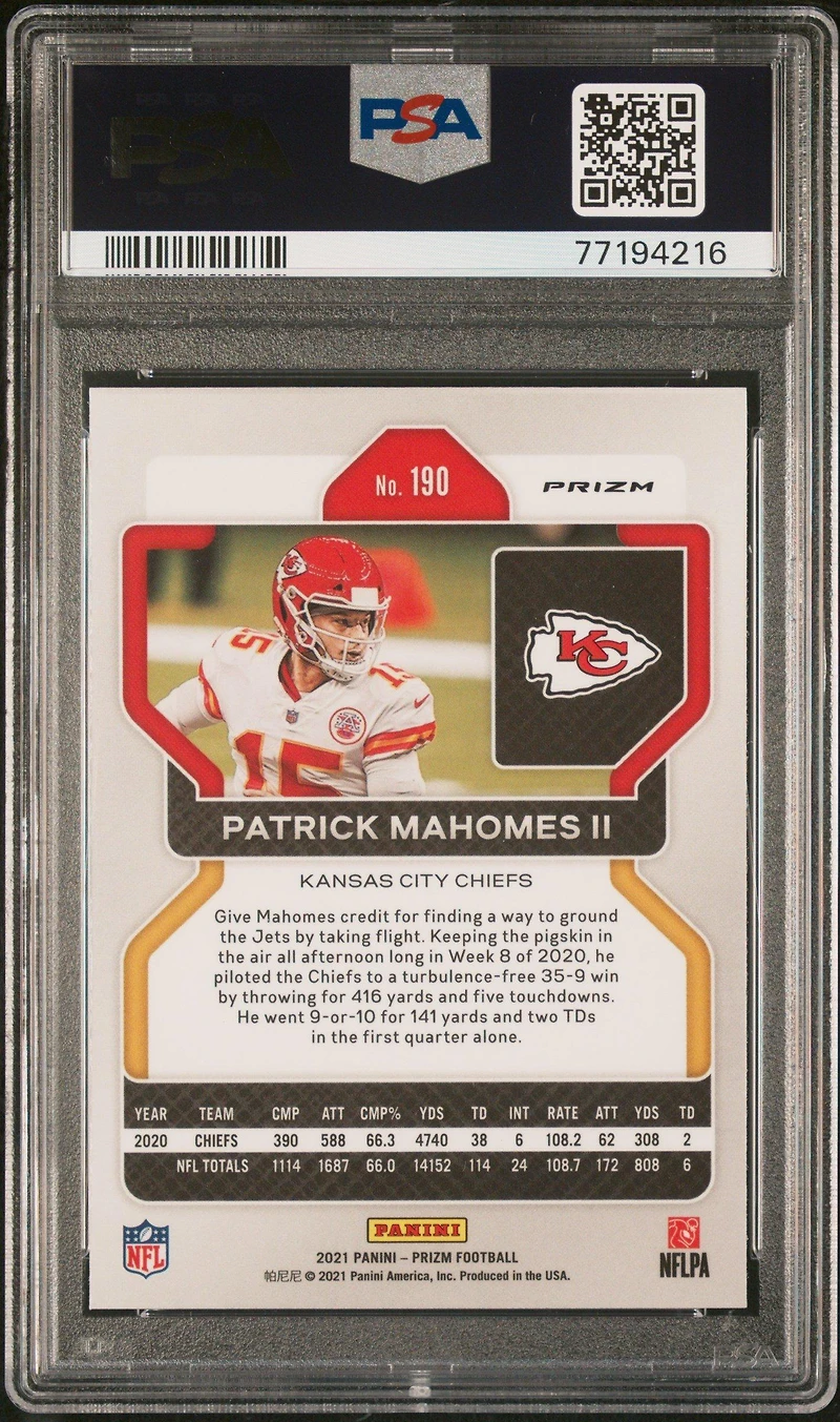 Panini Prizm Patrick Mahomes Ii Disco Prizm PSA