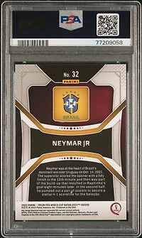 2022 Panini Prizm World Cup Qatar 32 Neymar Jr PSA 10