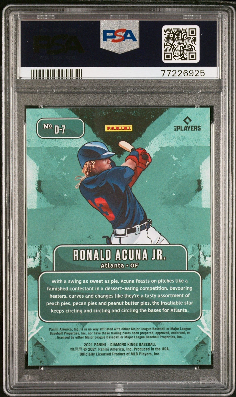 2021 Panini Diamond Kings Downtown D7 Ronald Acuna Jr. PSA 9