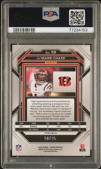 2022 Panini Prizm 58 Ja'marr Chase Navy Camo PSA 8
