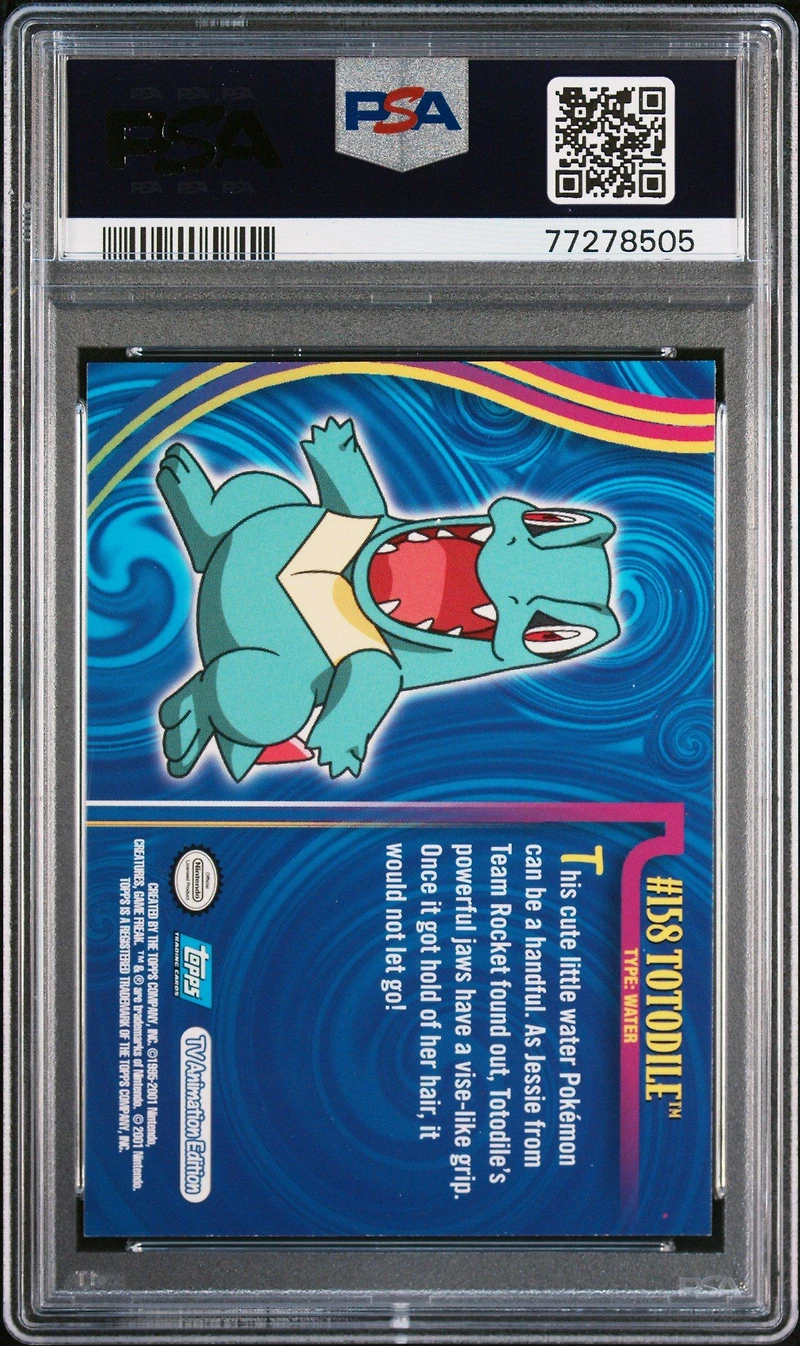 2001 Topps Pokemon Johto Series 1 158 Totodile PSA 8
