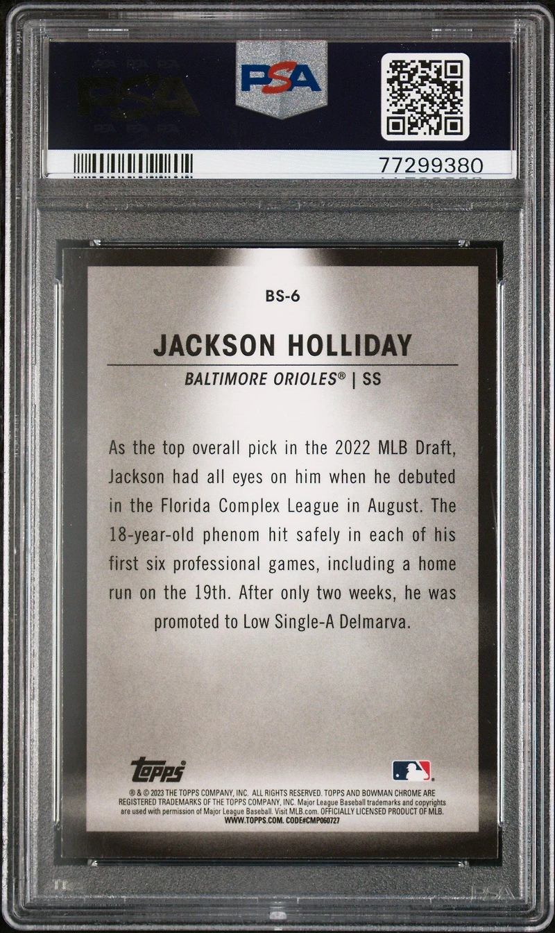 2023 Bowman Spotlights Bs6 Jackson Holliday PSA 10