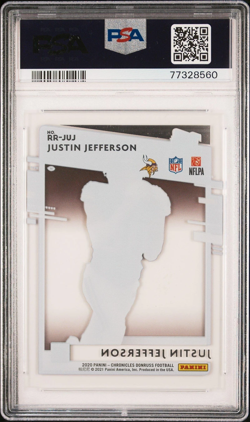 2020 Panini Chronicles Clearly Donruss Rated Rookies Rrjuj Justin Jefferson PSA 10