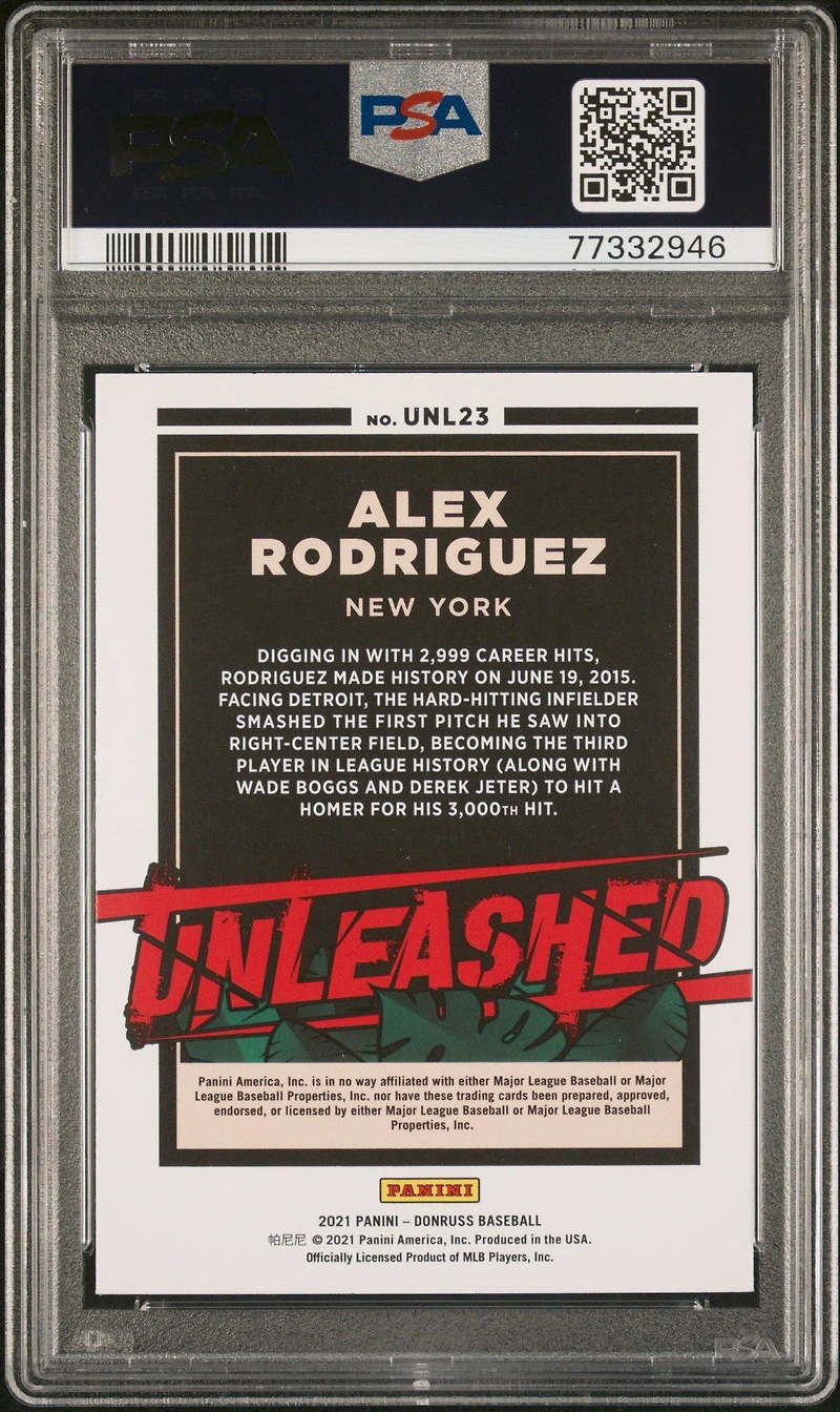 2021 Panini Donruss Unleashed Unl23 Alex Rodriguez Vector PSA 10