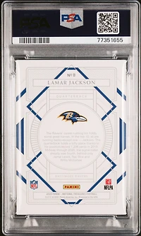 2020 Panini National Treasures 8 Lamar Jackson PSA 9