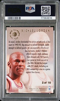 1993 Ultra All-defensive 2 Michael Jordan PSA 9