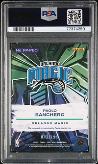 2022 Panini Court Kings Fresh Paint Autographs Fppbo Paolo Banchero PSA 8