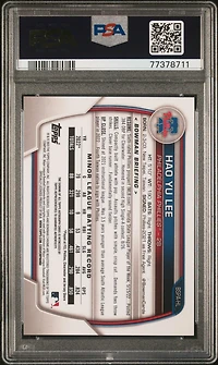 2023 Bowman Sapphire Edition Chrome Prospects Autographs Bspahl Hao Yu Lee PSA 9