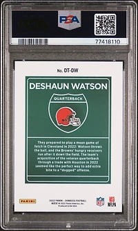 2022 Panini Donruss Downtown Dtdw Deshaun Watson PSA 10