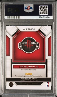 2022 Panini Prizm Rookie Signatures Rsijsj Jabari Smith Jr PSA 10