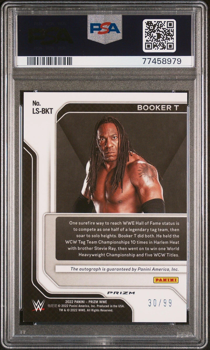 2022 Panini Prizm Wwe Legendary Signatures Ls-bkt Booker T Red Prizm PSA 9