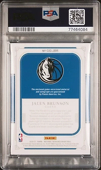 2020 Panini National Treasures Game Gear Autographs Jbr Jalen Brunson PSA 9