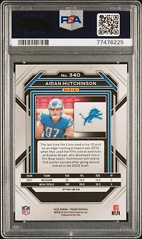 2022 Panini Prizm 340 Aidan Hutchinson Green Prizm PSA 10