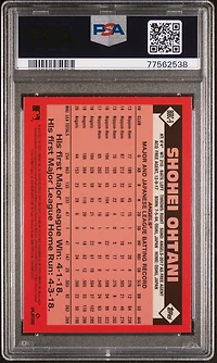2021 Topps Chrome 1986 Topps Baseball 86bc9 Shohei Ohtani PSA 9