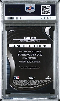 2022 Topps Chrome Black Autographs Oc Oneil Cruz PSA 9