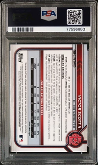2022 Bowman Draft Chrome Draft Pick Autographs Cdavs Victor Scott Ii Black Refractor PSA 10