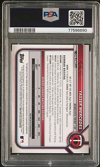 2022 Bowman Chrome Prospect Autographs Cpayms Yasser Mercedes PSA