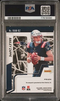 2022 Panini Mosaic Rookie Autograph Mosaic Rambz Bailey Zappe Red Mosaic PSA 10