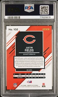 2021 Panini Donruss Elite 102 Justin Fields Status Explosion PSA 9