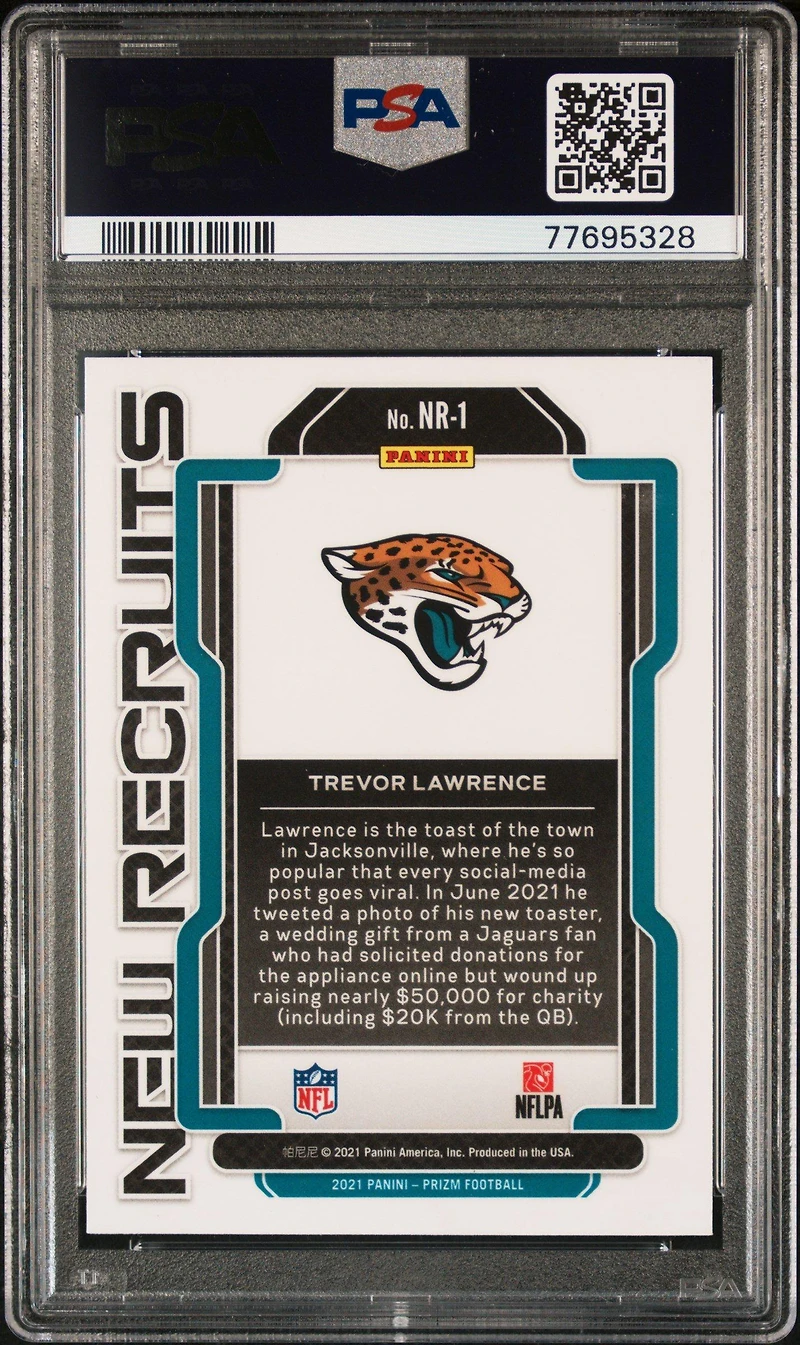2021 Panini Prizm New Recruits Nr1 Trevor Lawrence PSA 10