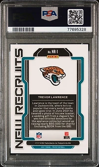 2021 Panini Prizm New Recruits Nr1 Trevor Lawrence PSA 10