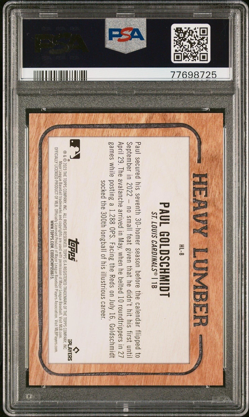 2023 Topps Heavy Lumber Hl8 Paul Goldschmidt PSA 9