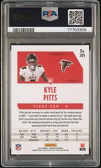 2021 Panini Phoenix 104 Kyle Pitts Fire Burst PSA 10
