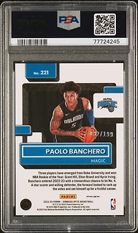 2022 Panini Donruss Optic 221 Paolo Banchero Orange PSA 9