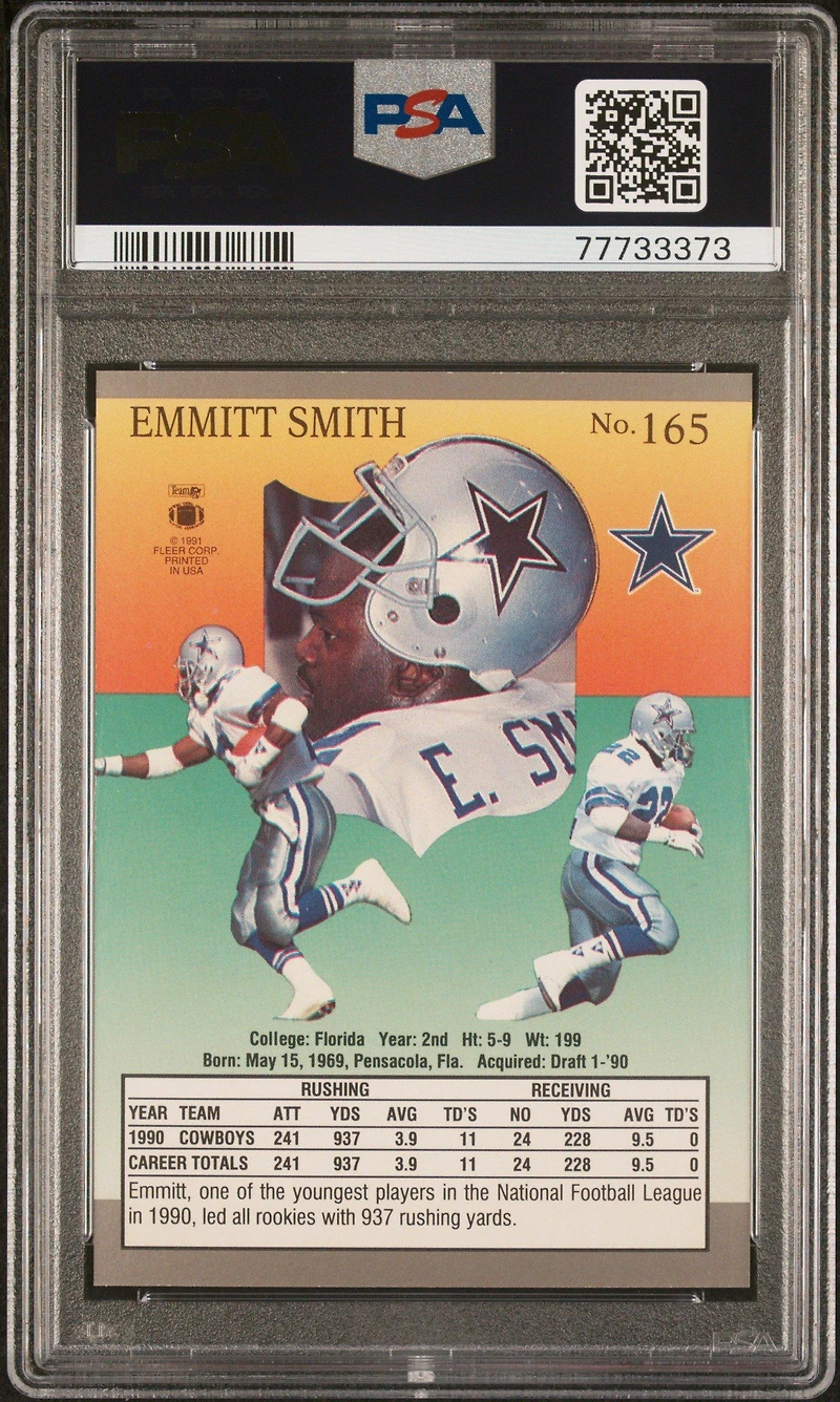 1991 Ultra 165 Emmitt Smith PSA 9