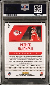 2021 Panini Phoenix 57 Patrick Mahomes Ii PSA 9