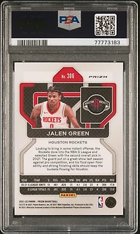 2021 Panini Prizm 306 Jalen Green Red Ice PSA 10