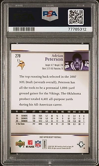2007 Upper Deck 279 Adrian Peterson PSA 10