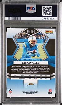 2022 Panini Mosaic 103 Keenan Allen White Sparkle PSA 10